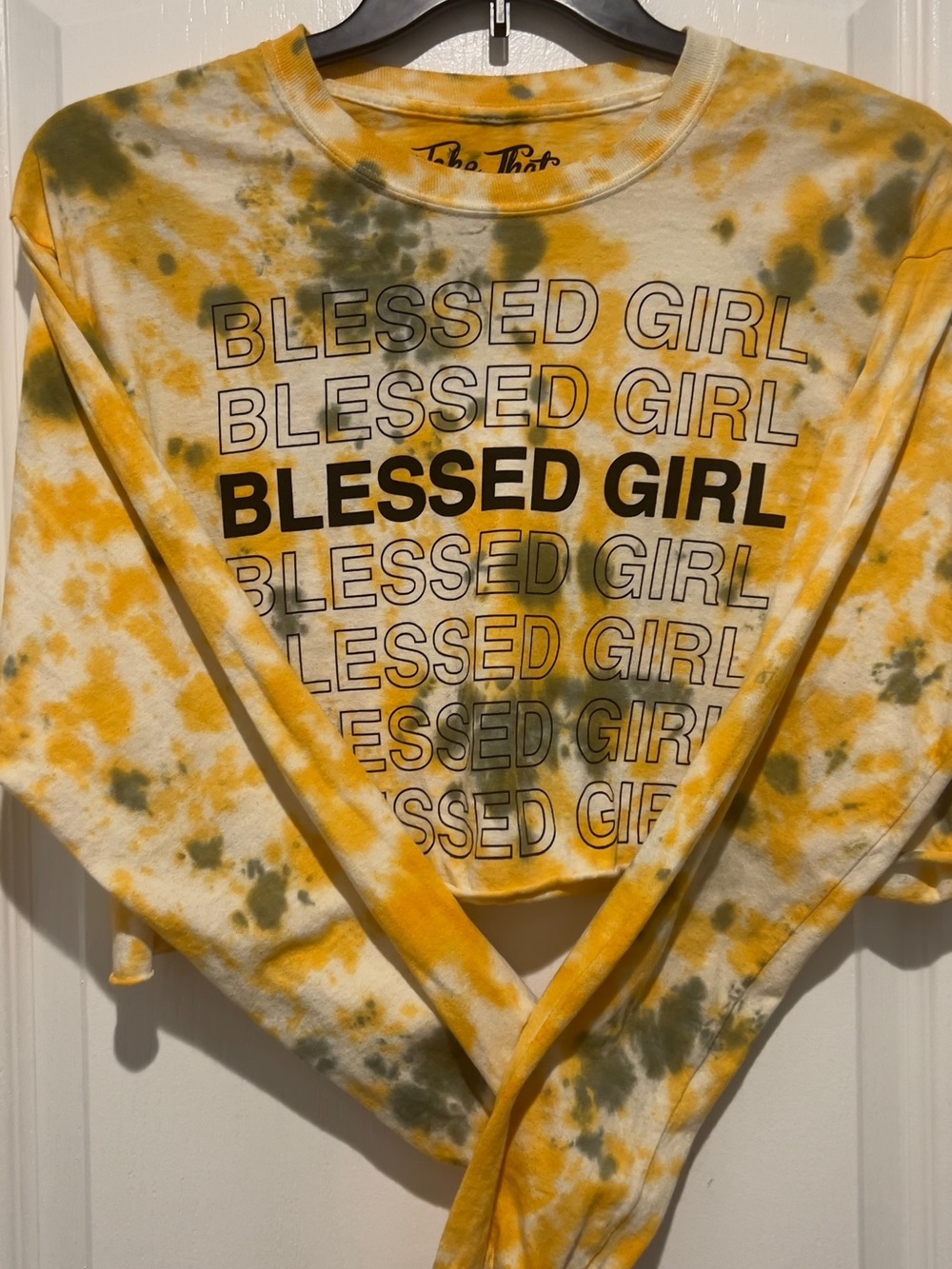 #Take That Tie-Dye Crop Top in Yellow & Green - Bailey Apparel size Large crop